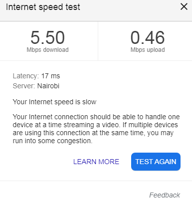 google test speed