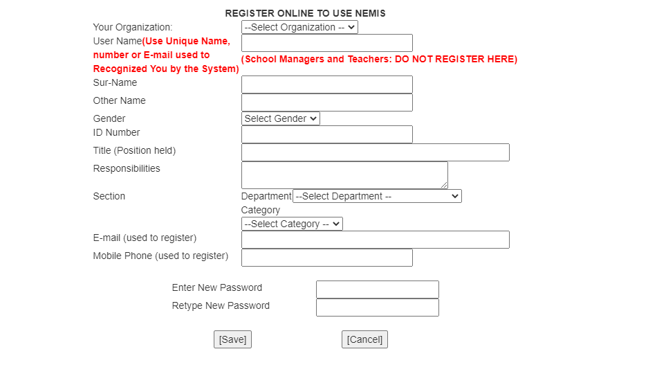 NEMIS Portal